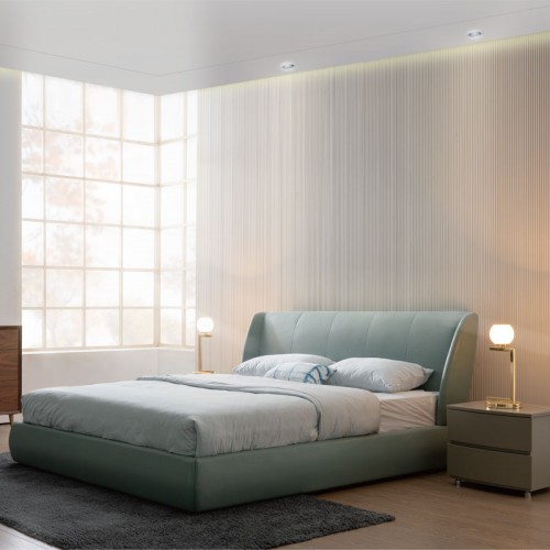 皮质软床供应商 新款软包床品牌家具 西西里DB8120#