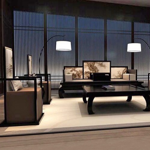 别墅新中式沙发组合 黑胡桃木家具15#