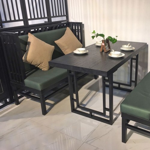 高档餐厅新中式沙发 黑胡桃木材质27#