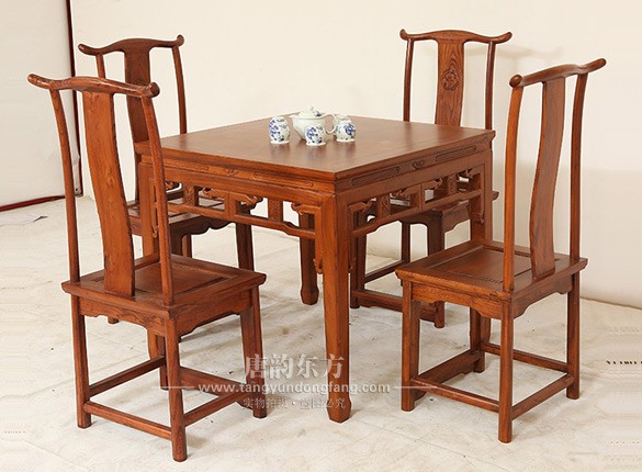 榆木新中式餐桌椅五件套 TYCZ-028