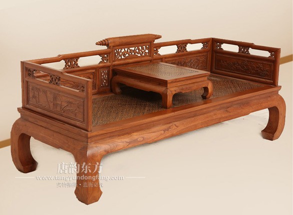 中式明清古典家具沙发榆木仿古罗汉床 TYC-048