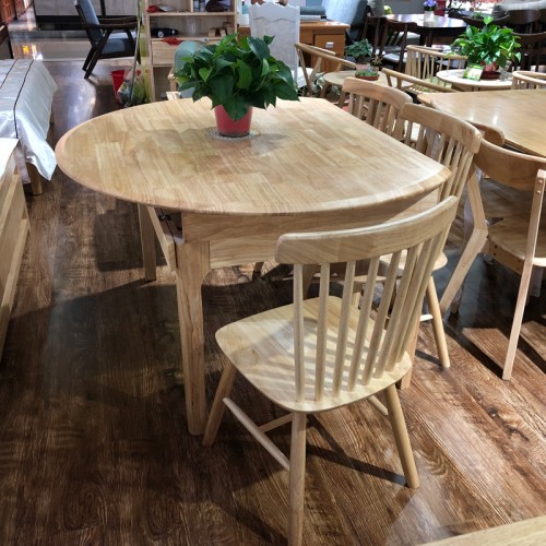北欧实木餐桌椅长方形折叠圆餐桌品牌03