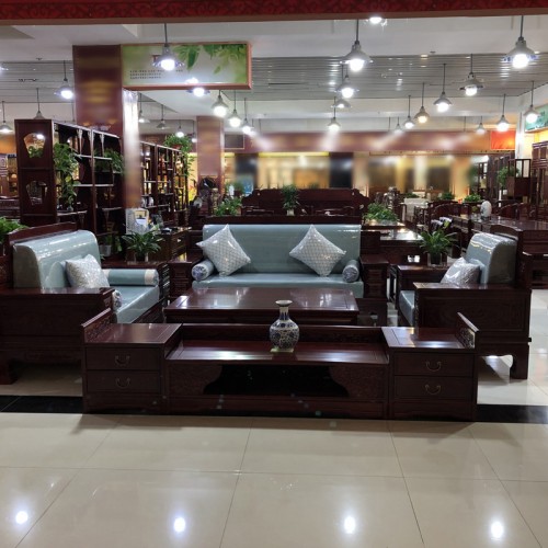 新中式实木沙发榆木雕刻沙发品牌供应商11