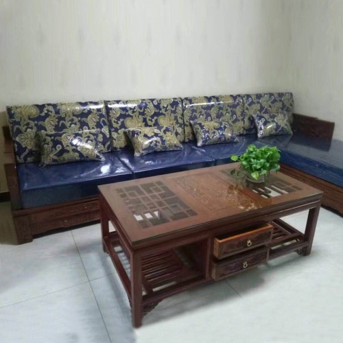 中式古典高档家具榆木沙发组合 22#