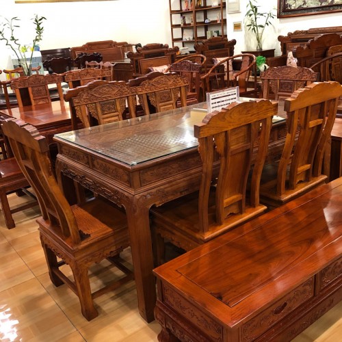 香河古典红木餐桌椅 长条形花梨木桌子 02#