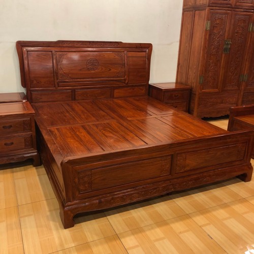 红木床1.8米新中式实木双人床生产厂家01#