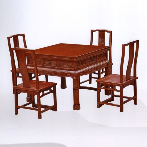 榆木八仙桌实木中式餐桌椅批发价格PLG-145#