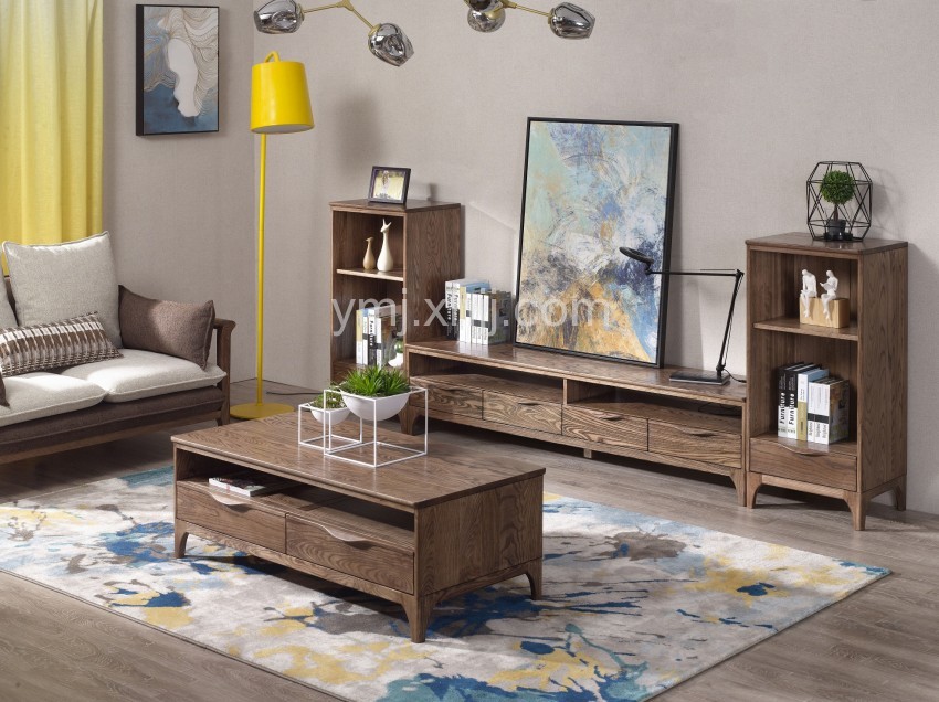 现代简约实木电视柜茶几时尚北欧胡桃木电视柜茶几_CN108 现代简约实木电视柜茶几时尚北欧胡桃木电视柜茶几_CN108