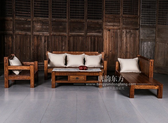 新中式家具老榆木客厅沙发  TYSF-008