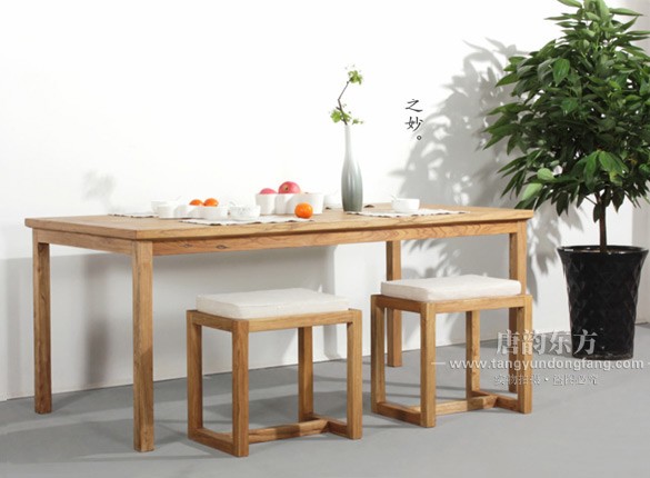 老榆木餐桌实木饭桌方桌TYCZ-023