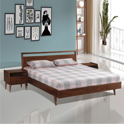 卧室北欧日式双人床床头柜组合简约小户型 3#