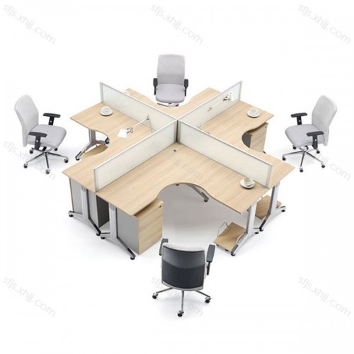 4人位屏风职员办公桌组合板式电脑桌工作位  PF（18）