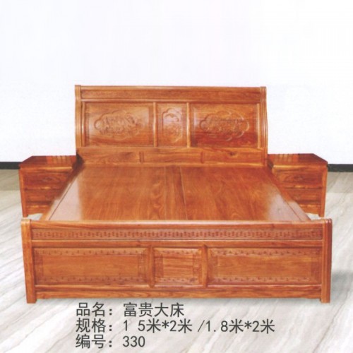 厂家定做中式双人床 富贵大床#