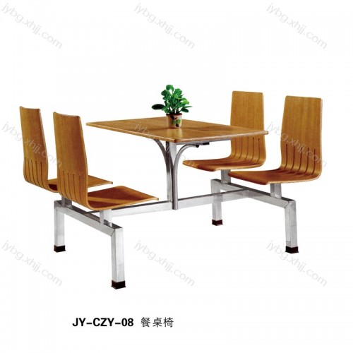 快餐厅食堂连体餐桌椅采购厂家 JY-CZY-08#