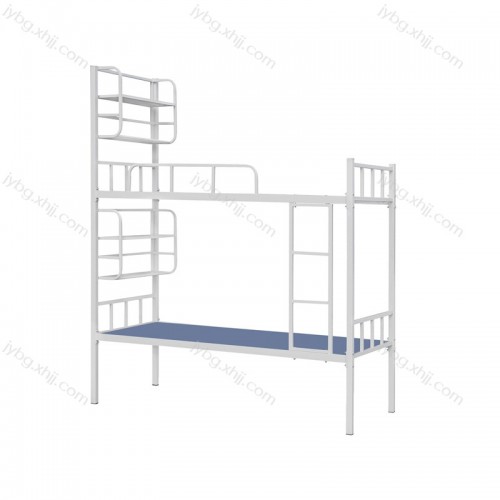 厂家定做学生宿舍上下铺 钢制高低床带书架 JY-SXC-06