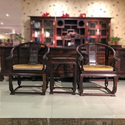 红木家具 厂家直销古典圈椅皇宫椅三件套01