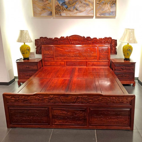 厂家现货新中式卧室红木大床 1.8米双人床05