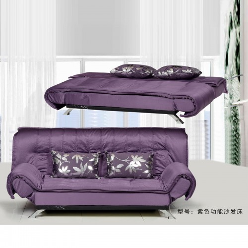 简约布艺沙发品牌  紫色功能沙发床