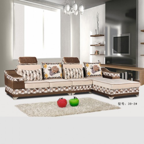 现代简约布艺沙发客厅家具转角可拆洗布沙发39-2#