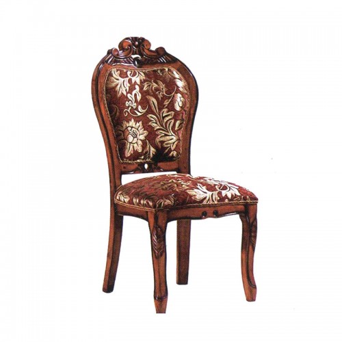 实木餐椅雕花欧式布艺餐椅图片8003#