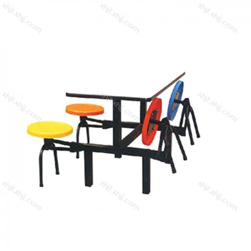 工厂不锈钢快餐桌椅员工连体餐桌椅  快餐桌-03#