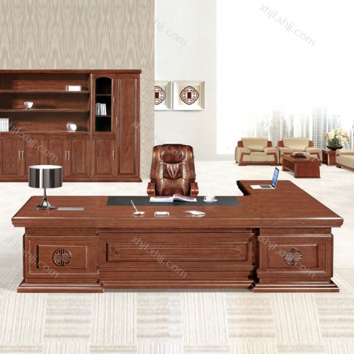 新款实木油漆大班台总裁办公桌 JT-3266#