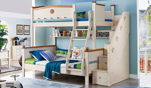 如何设计北欧儿童卧室家具 儿童实木床套房家具