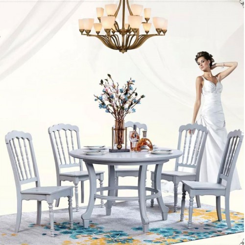 美罗迪奥 时尚美式高级灰餐桌椅 803#圆餐桌