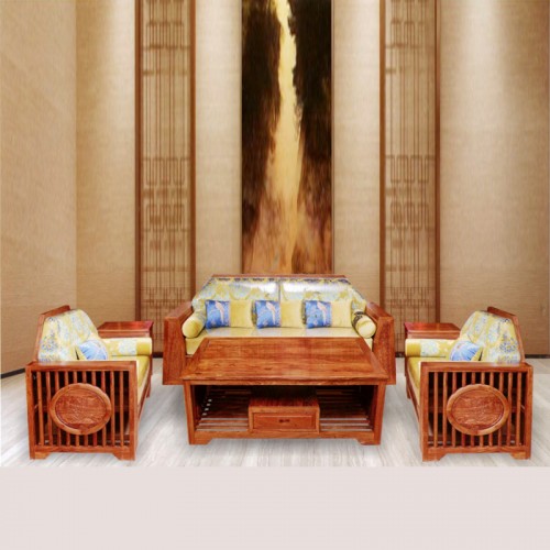高档中式实木雕花客厅沙发生产厂家 君子兰沙发#