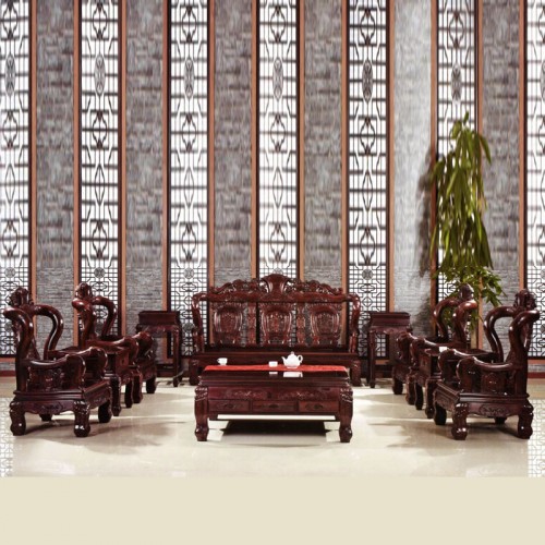 特价促销雕花红木中式古典沙发 招财进宝沙发#