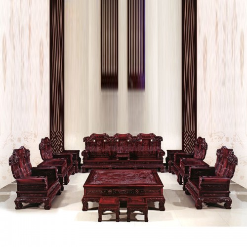 南美酸枝木新中式古典实木沙发组合 大奔沙发#