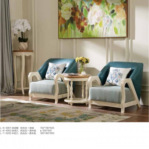 美式家具品牌定制 休闲单人沙发椅L-K-6901