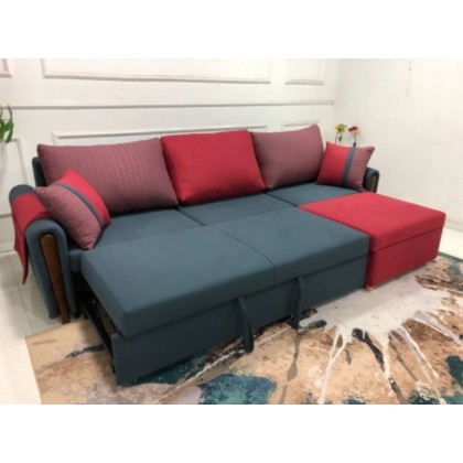 博森博格新款小户型多功能转角储物沙发床
