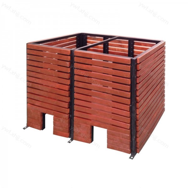 厂家供应户外钢木分类垃圾桶 GM-03