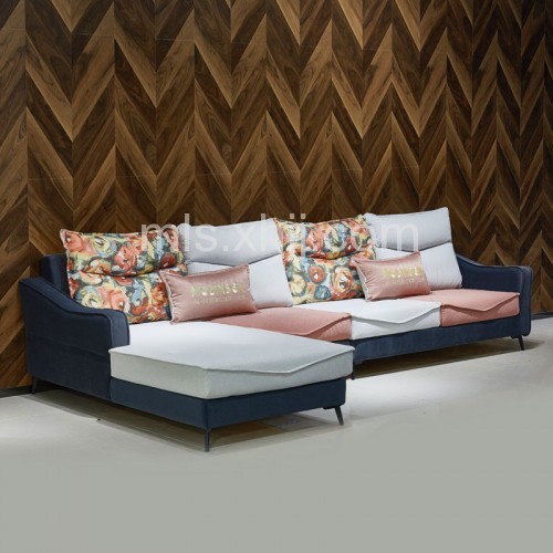 木林森北欧布艺休闲沙发批发定制 香河小户型转角沙发如何挑选