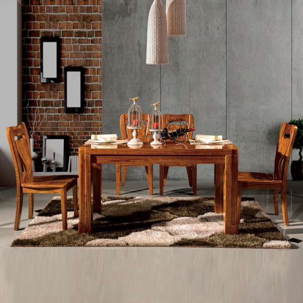 现代中式餐桌赤金檀木餐桌椅定制1513