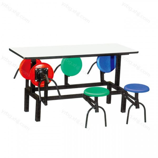 新款超值特价餐桌食堂连体桌椅可折叠 YZ-CZY-06