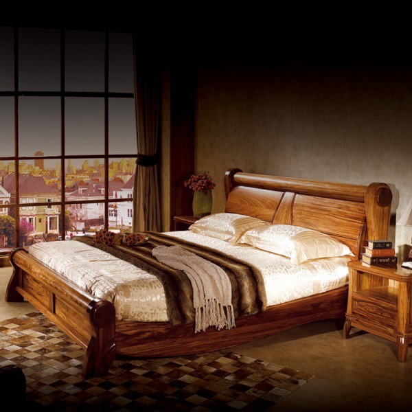 古典實木雙人床大床批發價格 503506#