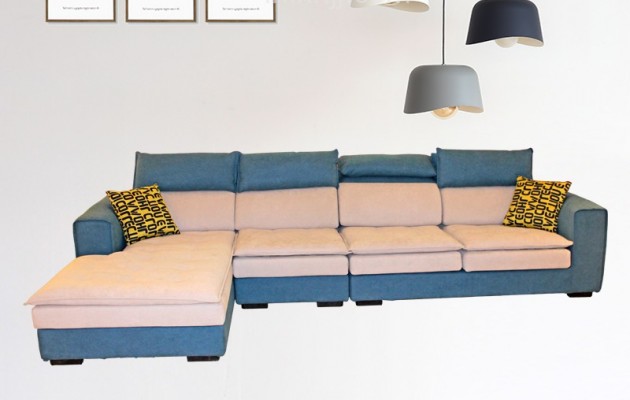 香河蓝鸟布艺沙发摆放设计 小户型客厅转角布艺沙发摆放技巧