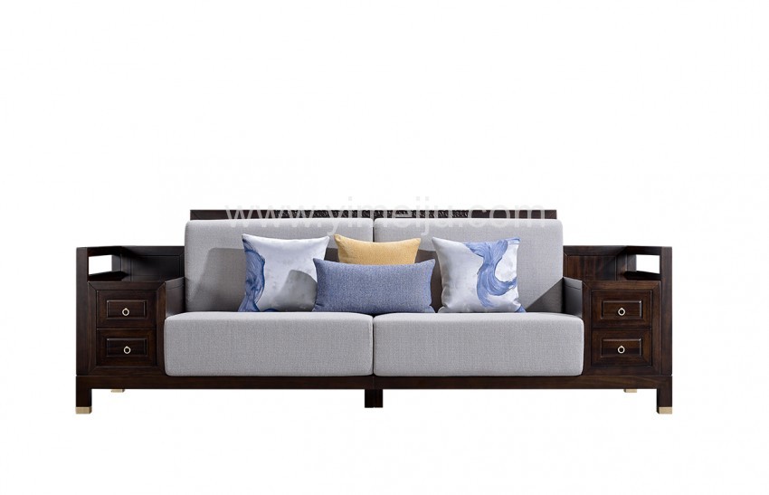 恒久一檀新中式实木家具客厅沙发套 休闲椅 屏风