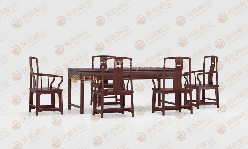 凤鸣岐山红木家具明式经典茶台