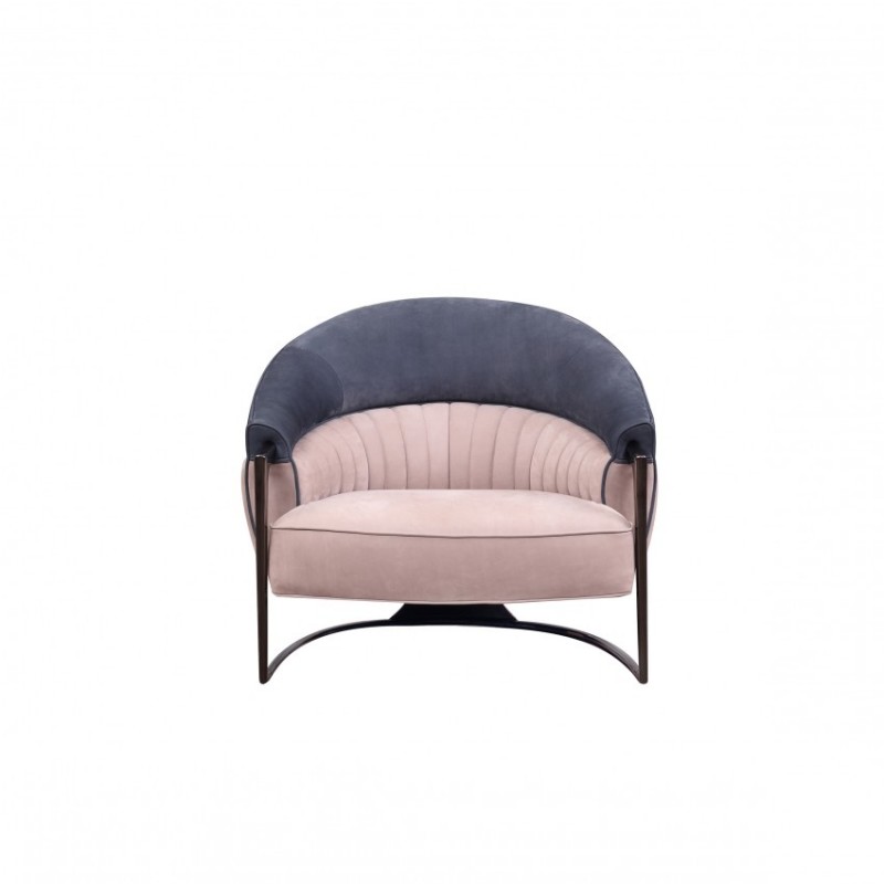 巴夏印象意式现代简奢时尚客厅蓝色休闲椅AC021