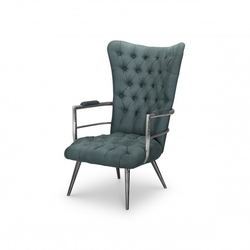 FC三代意式现代极简客厅科技布绿色书椅S307