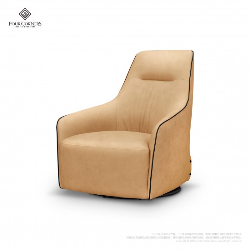 FC三代意式现代极简客厅科技布休闲椅S320