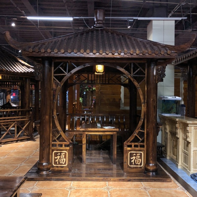 布卢斯户外庭院 休闲亭防腐木四角凉亭LT-02