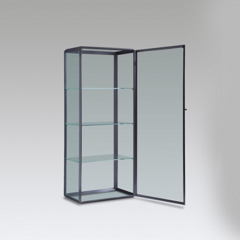 和信现代极简时尚客厅餐厅金属玻璃展示柜 HT188