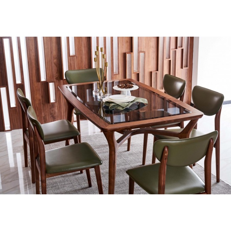 莫霞致简北欧风餐厅实木家具餐桌1607 餐椅1603 高边酒柜1605