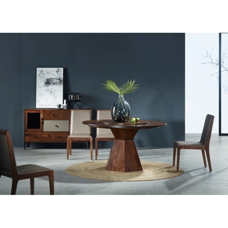 莫霞木各北欧风实木家具1801-b圆餐桌 1802-b餐椅 1802餐具柜