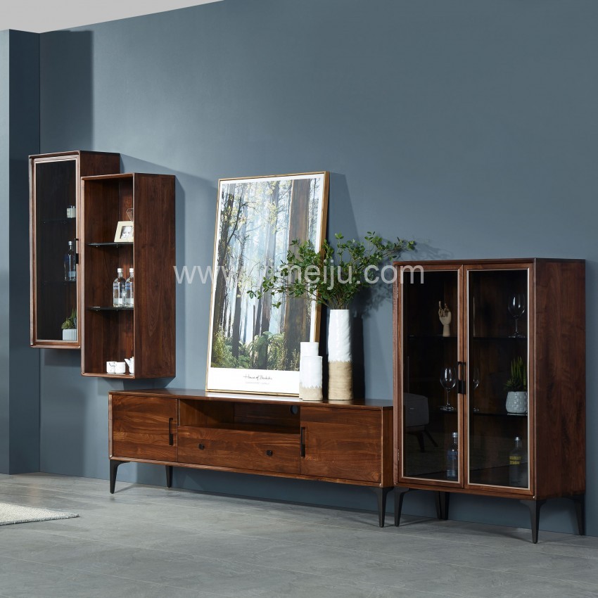 莫霞木各北欧风实木家具1803厅柜组合