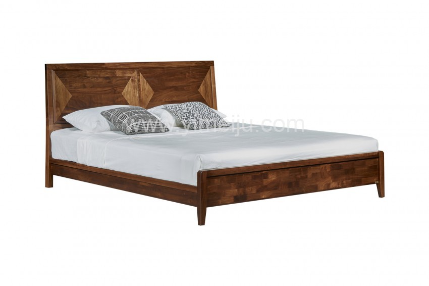 莫霞木各北欧风实木家具1816床 1802床头柜